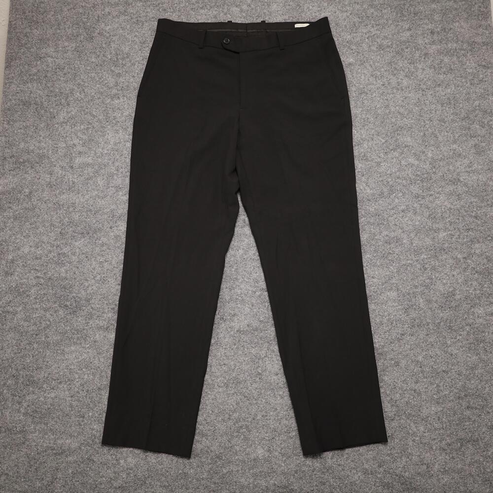 Nordstrom Rack Dress Pants Mens 34x30 Black Slim Fit Stretch Microfiber Lined